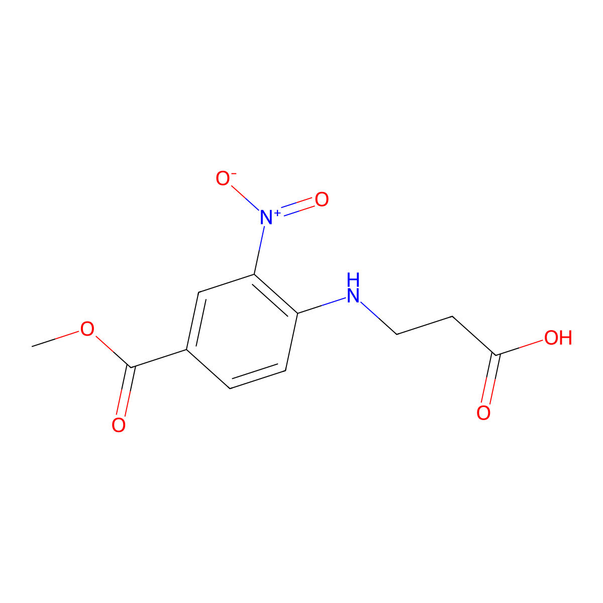 3-{[4-(Methoxycarbonyl)-2-nitrophenyl]amino}propanoic acid molecular structure, CAS 656817-21-9