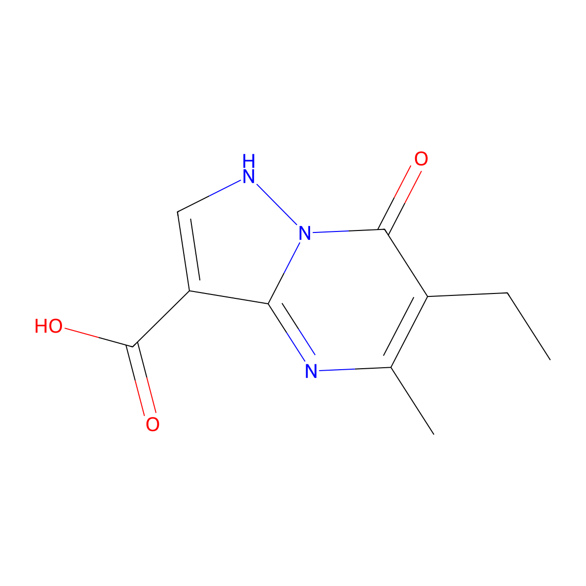 6-Ethyl-7-hydroxy-5-methylpyrazolo[1,5-a]pyrimidine-3-carboxylic acid molecular structure, CAS 656818-38-1