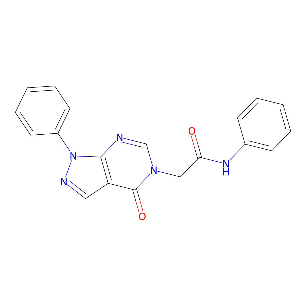 2-(4-oxo-1-phenyl-1H-pyrazolo[3,4-d]pyrimidin-5(4H)-yl)-N-phenylacetamide molecular structure, CAS 656831-69-5