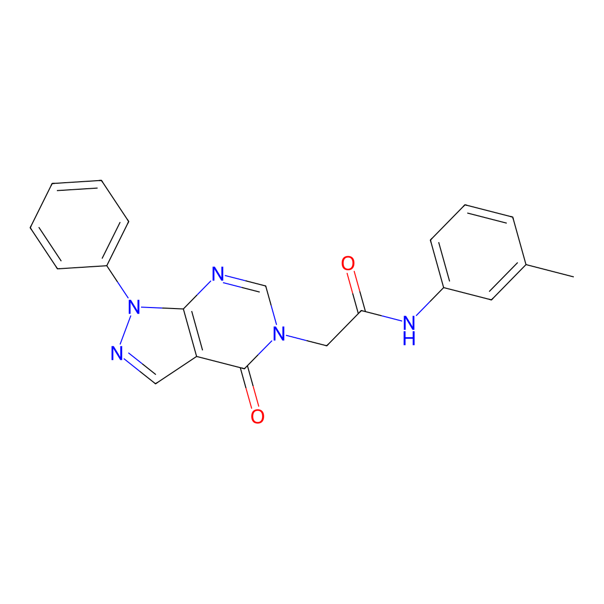 2-(4-oxo-1-phenyl-1H-pyrazolo[3,4-d]pyrimidin-5(4H)-yl)-N-(m-tolyl)acetamide molecular structure, CAS 656831-71-9