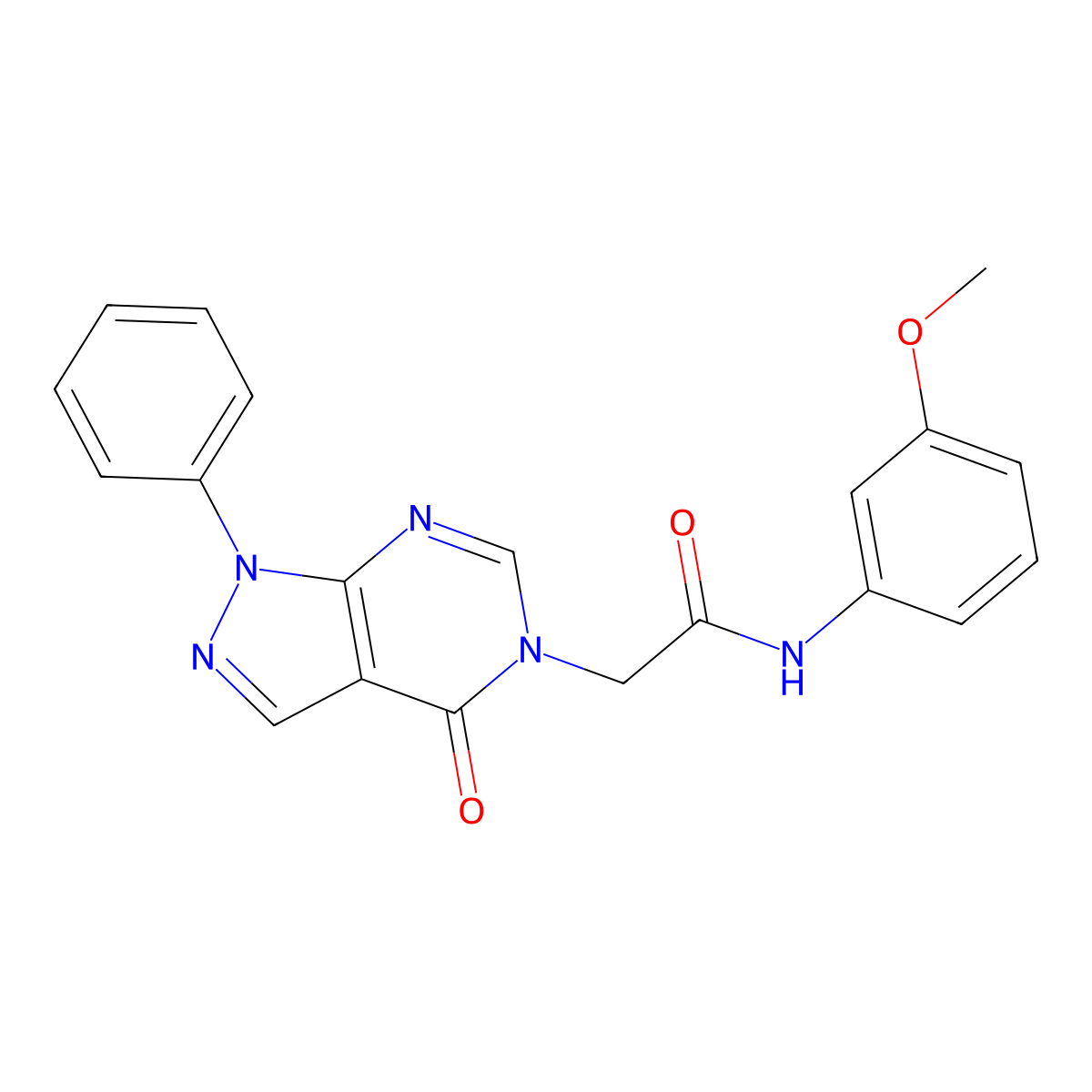 N-(3-methoxyphenyl)-2-{4-oxo-1-phenyl-1H,4H,5H-pyrazolo[3,4-d]pyrimidin-5-yl}acetamide molecular structure, CAS 656831-74-2