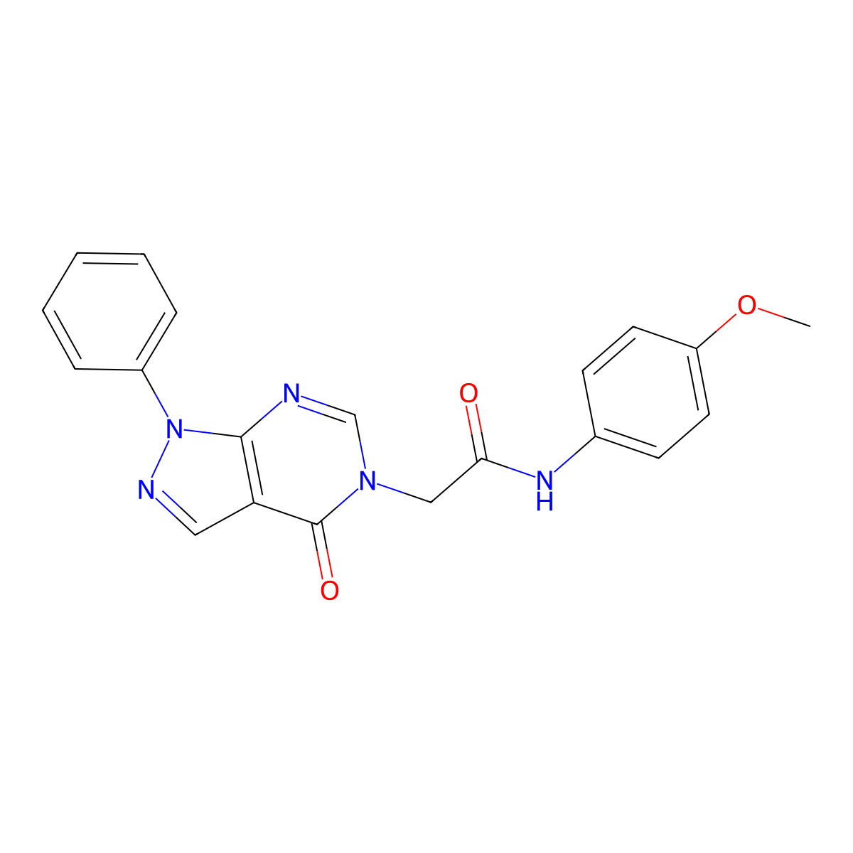 N-(4-methoxyphenyl)-2-{4-oxo-1-phenyl-1H,4H,5H-pyrazolo[3,4-d]pyrimidin-5-yl}acetamide molecular structure, CAS 656831-75-3