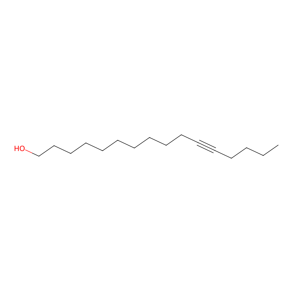 11-Hexadecyn-1-ol molecular structure, CAS 65686-49-9