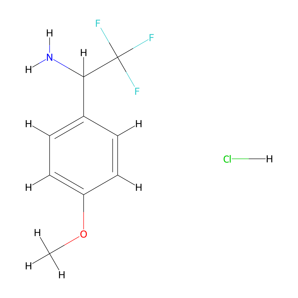 2,2,2-Trifluoro-1-(4-methoxyphenyl)ethanamine hydrochloride molecular structure, CAS 65686-77-3