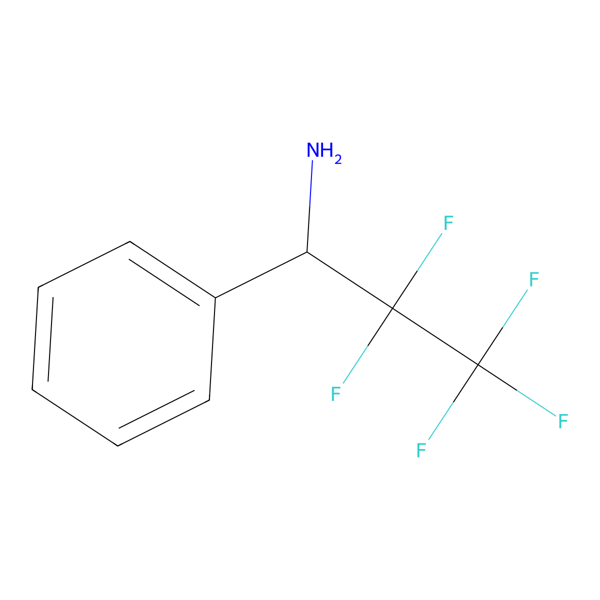 2,2,3,3,3-Pentafluoro-1-phenylpropan-1-amine molecular structure, CAS 65686-81-9