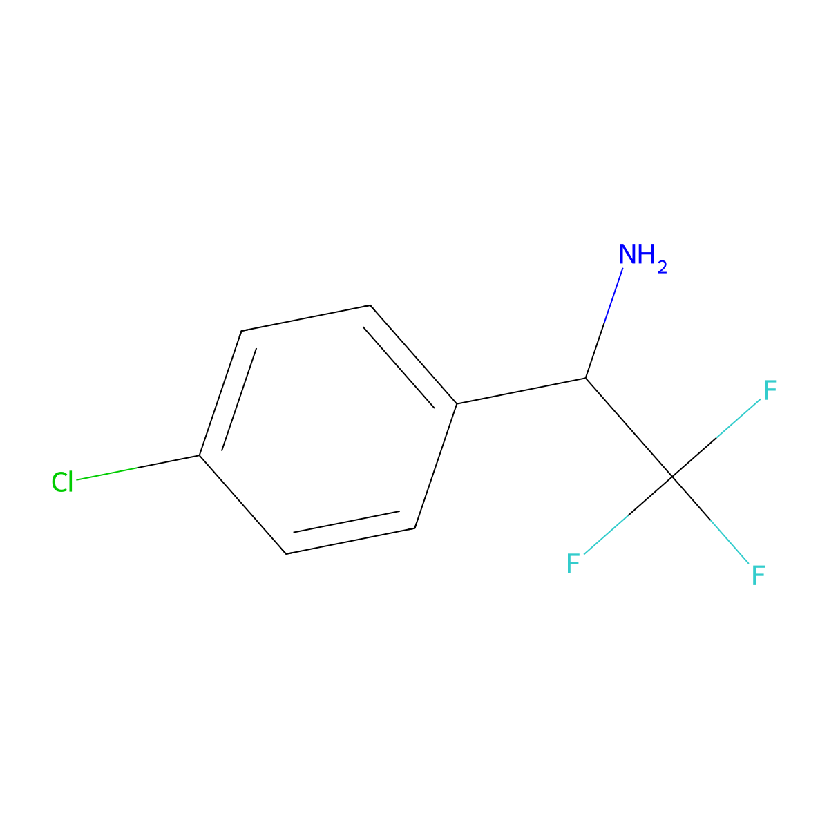 1-(4-Chlorophenyl)-2,2,2-trifluoroethanamine molecular structure, CAS 65686-86-4
