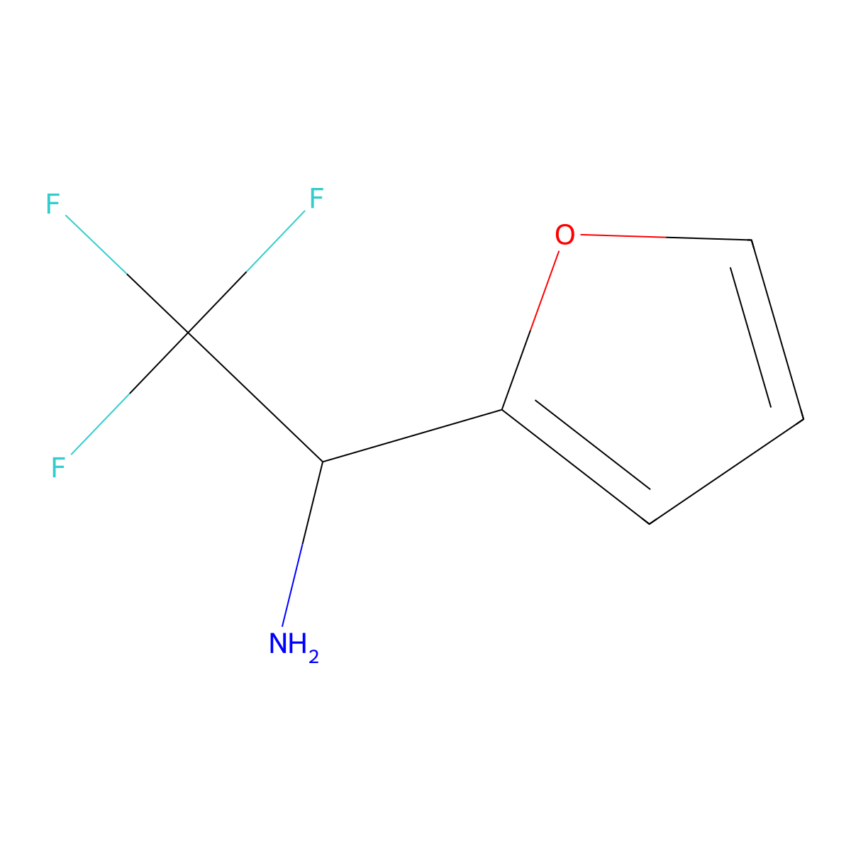 2,2,2-Trifluoro-1-(2-furyl)ethanamine molecular structure, CAS 65686-90-0