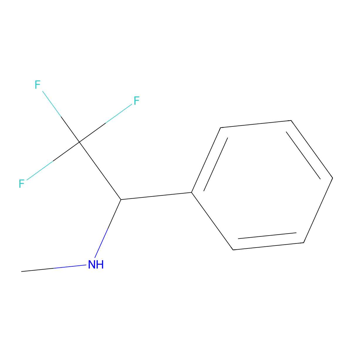 Methyl(2,2,2-trifluoro-1-phenylethyl)amine molecular structure, CAS 65687-09-4