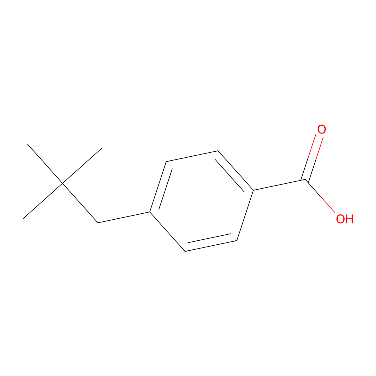 4-(2,2-Dimethylpropyl)benzoic acid molecular structure, CAS 65687-52-7