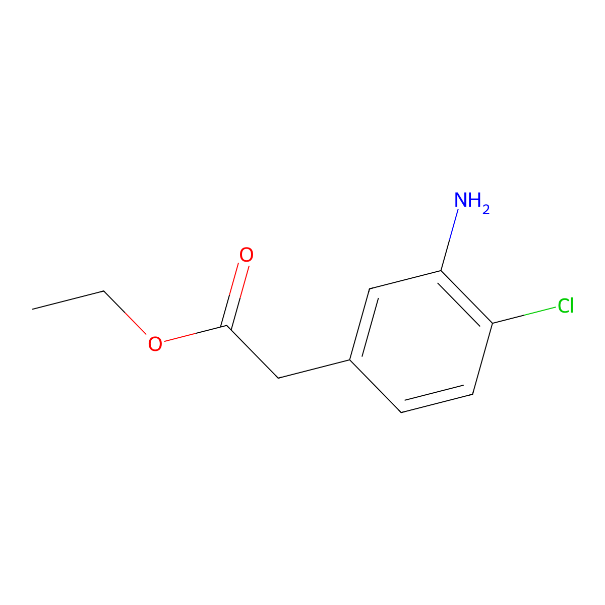 Ethyl 2-(3-amino-4-chlorophenyl)acetate molecular structure, CAS 65690-73-5