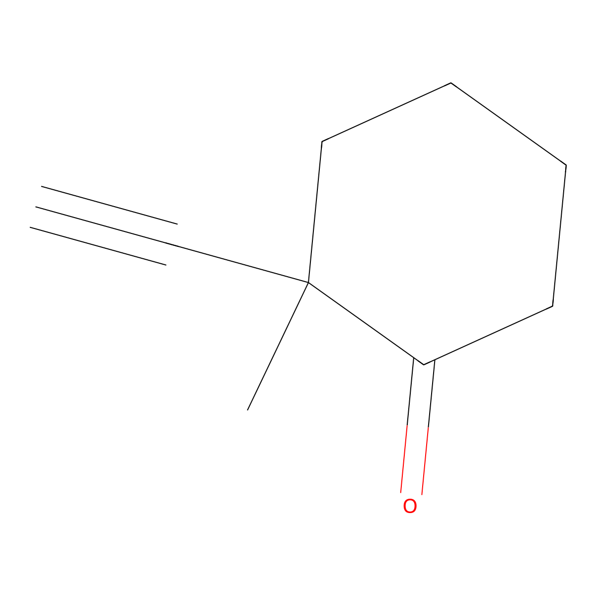 2-Ethynyl-2-methylcyclohexanone molecular structure, CAS 65691-72-7