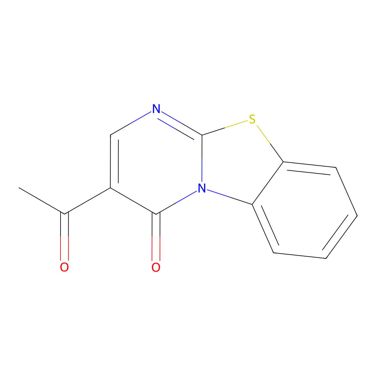 3-acetyl-4H-pyrimido[2,1-b][1,3]benzothiazol-4-one molecular structure, CAS 65692-00-4