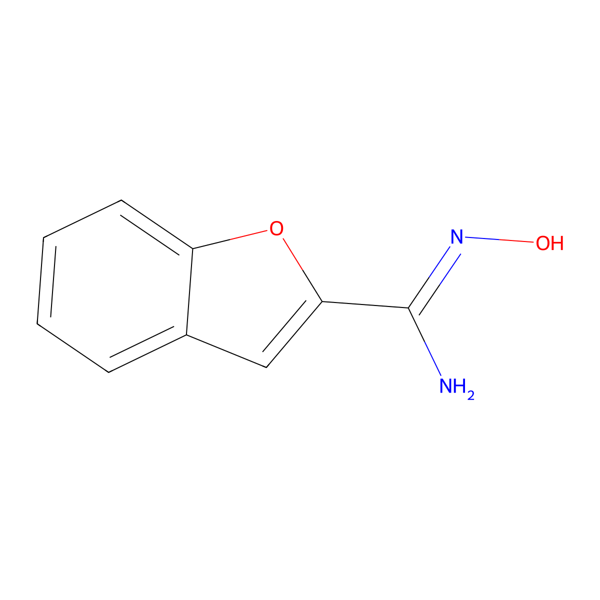 2-Benzofurancarboximidamide, N-hydroxy- molecular structure, CAS 65695-07-0