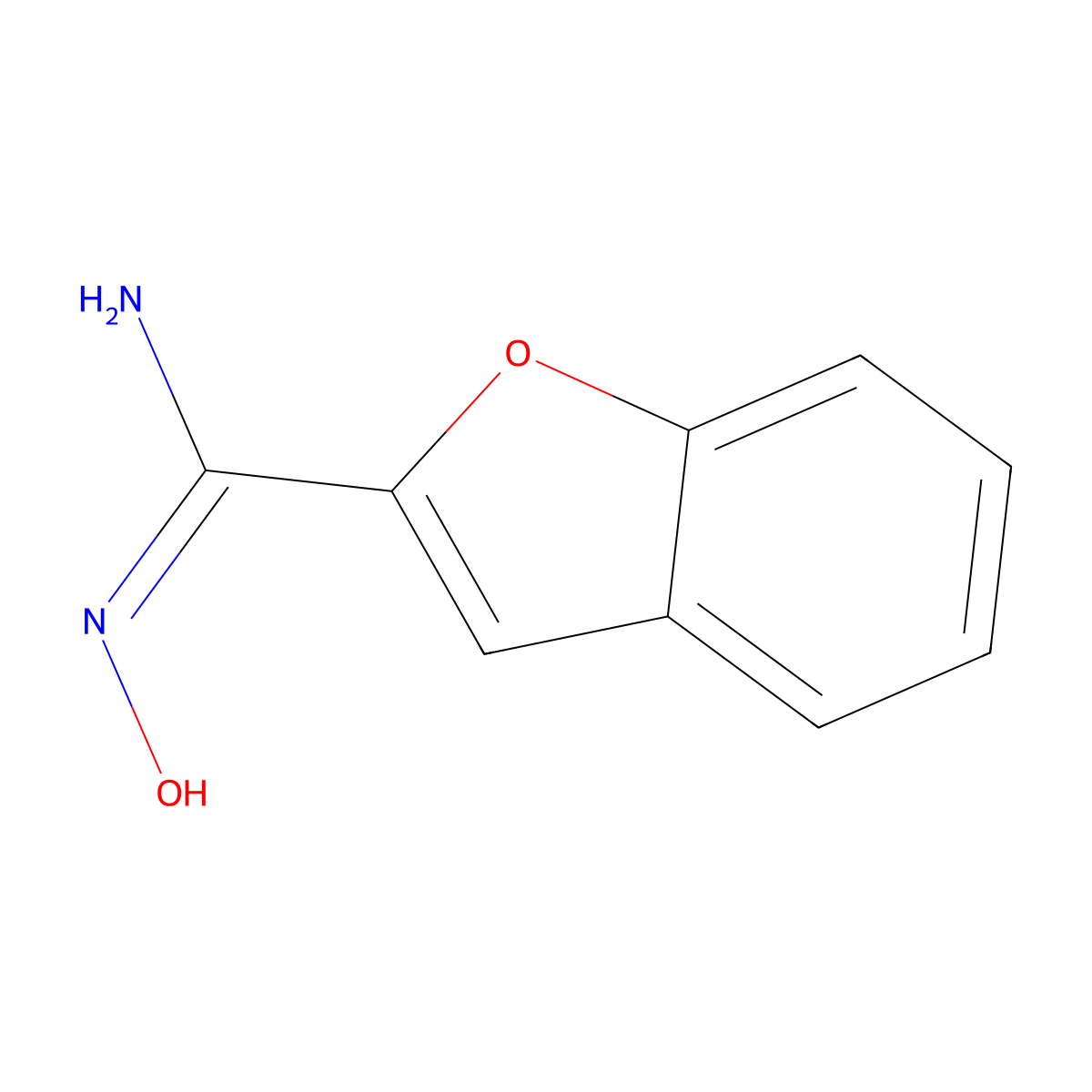 2-Benzofurancarboximidamide, N-hydroxy- molecular structure, CAS 65695-07-0