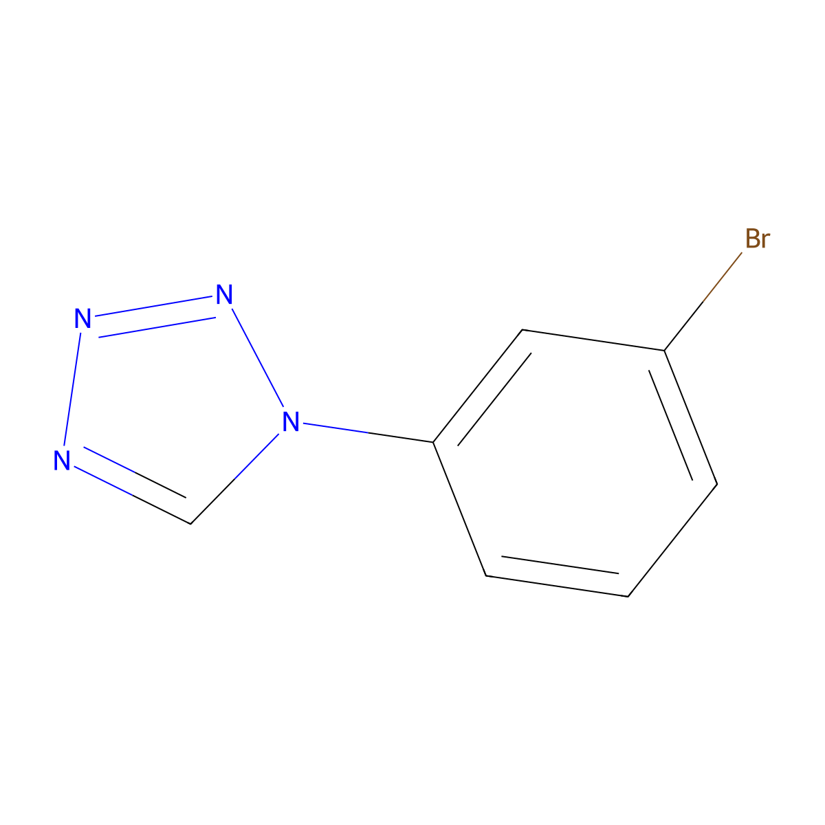 1-(3-bromophenyl)-1H-1,2,3,4-tetrazole molecular structure, CAS 65697-41-8