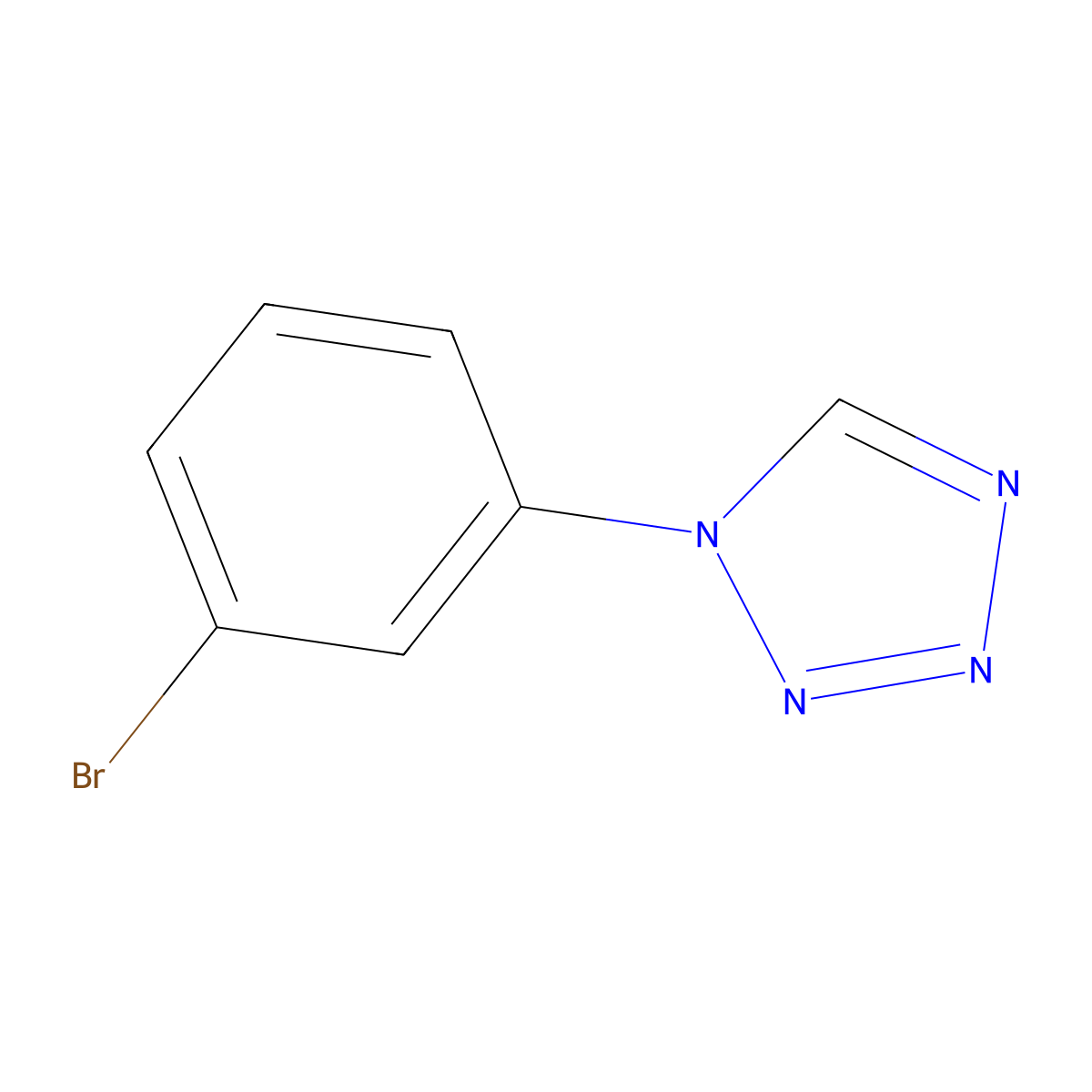 1-(3-bromophenyl)-1H-1,2,3,4-tetrazole molecular structure, CAS 65697-41-8