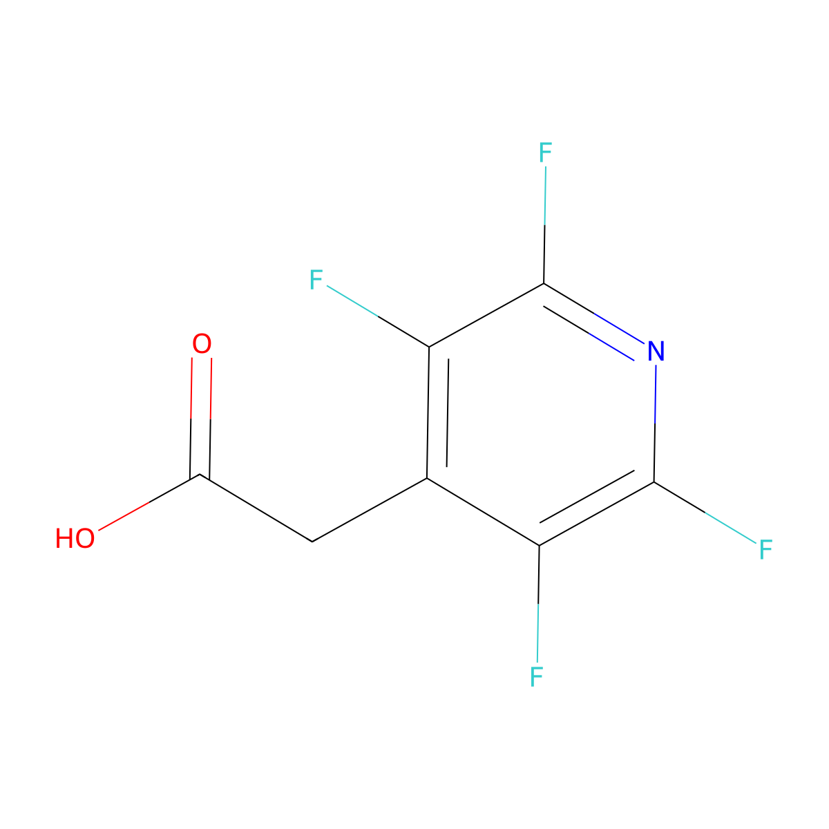 (2,3,5,6-Tetrafluoro-4-pyridinyl)acetic acid molecular structure, CAS 65697-73-6