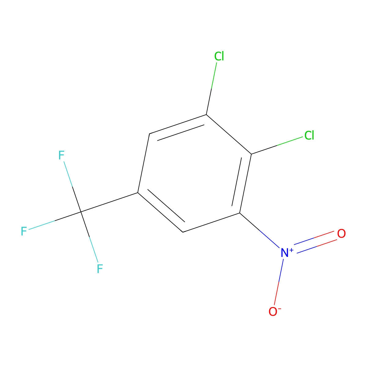 1,2-Dichloro-3-nitro-5-(trifluoromethyl)benzene molecular structure, CAS 657-02-3