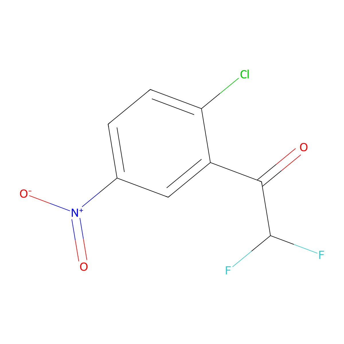 1-(2-Chloro-5-nitrophenyl)-2,2-difluoroethan-1-one molecular structure, CAS 657-03-4
