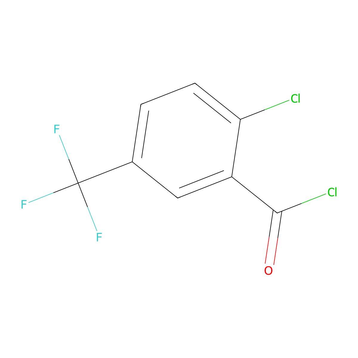 2-Chloro-5-(trifluoromethyl)benzoyl chloride molecular structure, CAS 657-05-6