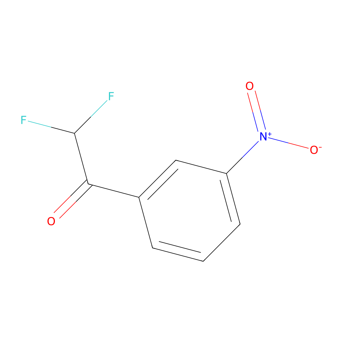 2,2-Difluoro-1-(3-nitrophenyl)ethan-1-one molecular structure, CAS 657-17-0