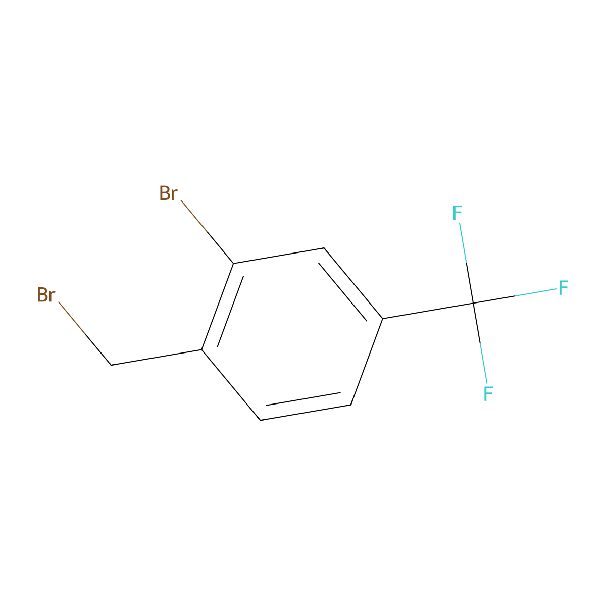 2-Bromo-1-(bromomethyl)-4-(trifluoromethyl)benzene molecular structure, CAS 657-64-7
