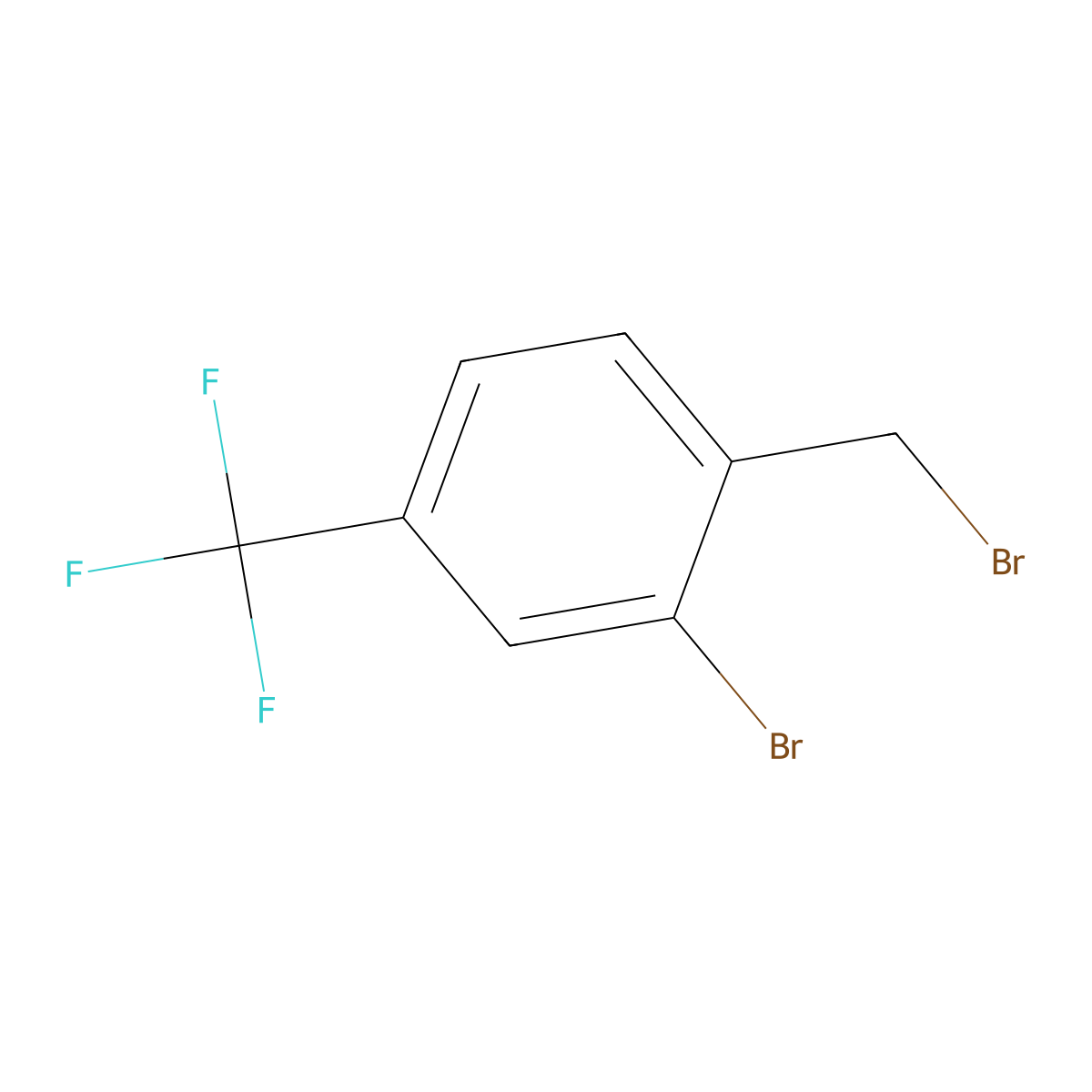 2-Bromo-1-(bromomethyl)-4-(trifluoromethyl)benzene molecular structure, CAS 657-64-7