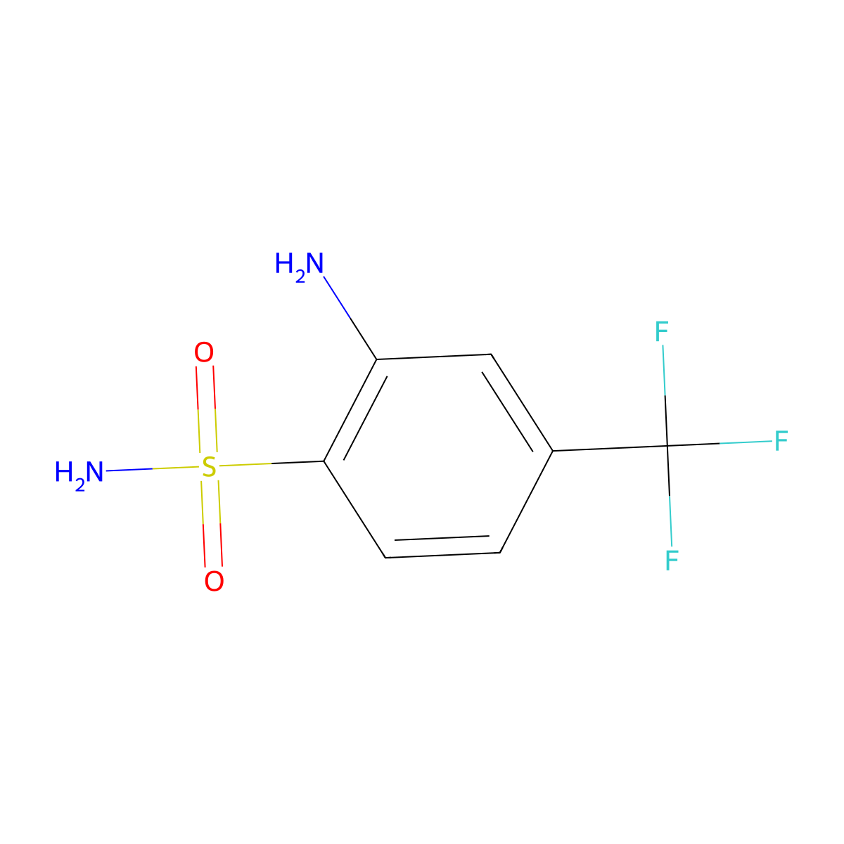 2-Amino-4-(trifluoromethyl)benzenesulfonamide molecular structure, CAS 657-70-5
