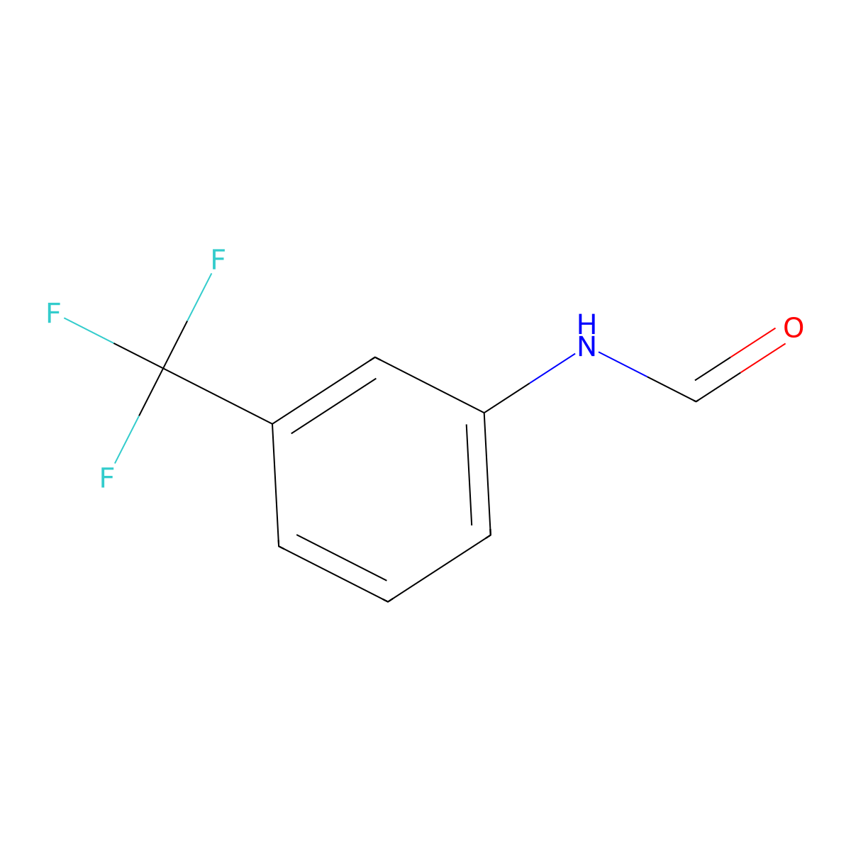 m-Formotoluidide, alpha,alpha,alpha-trifluoro- molecular structure, CAS 657-78-3