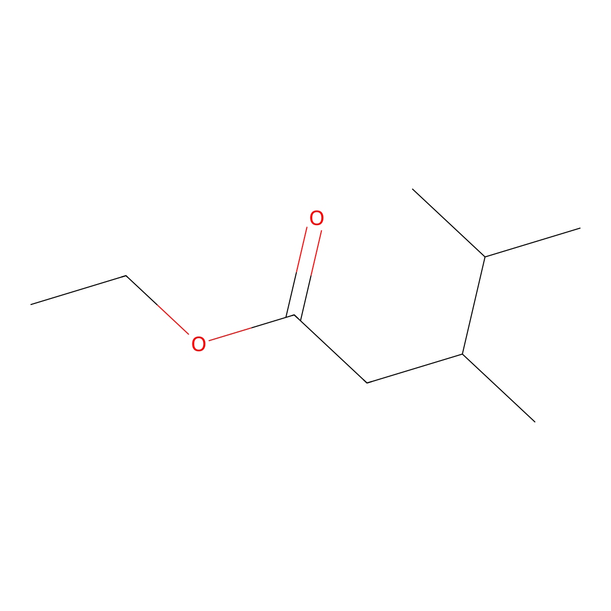 Ethyl 3,4-dimethylpentanoate molecular structure, CAS 6570-83-8