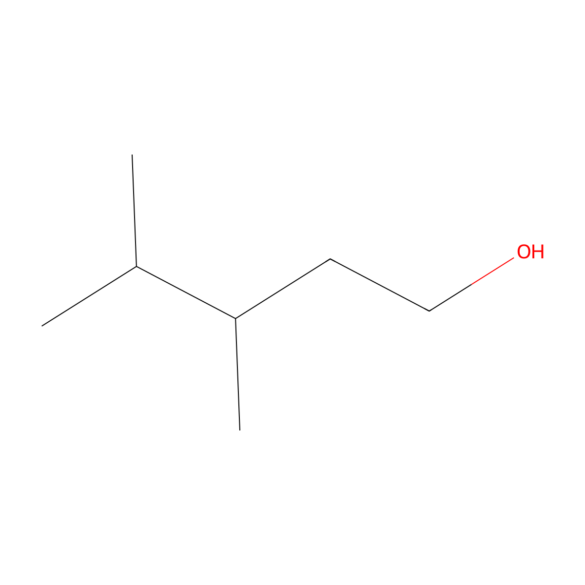 3,4-Dimethyl-1-pentanol molecular structure, CAS 6570-87-2