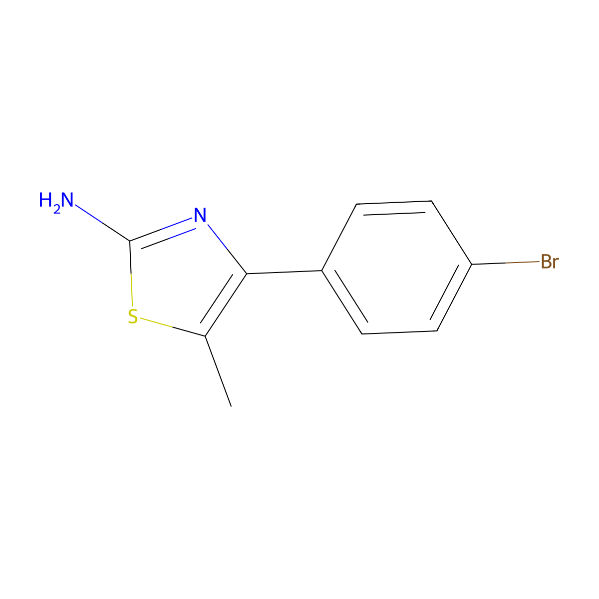2-Amino-4-(4-bromophenyl)-5-methylthiazole molecular structure, CAS 65705-44-4