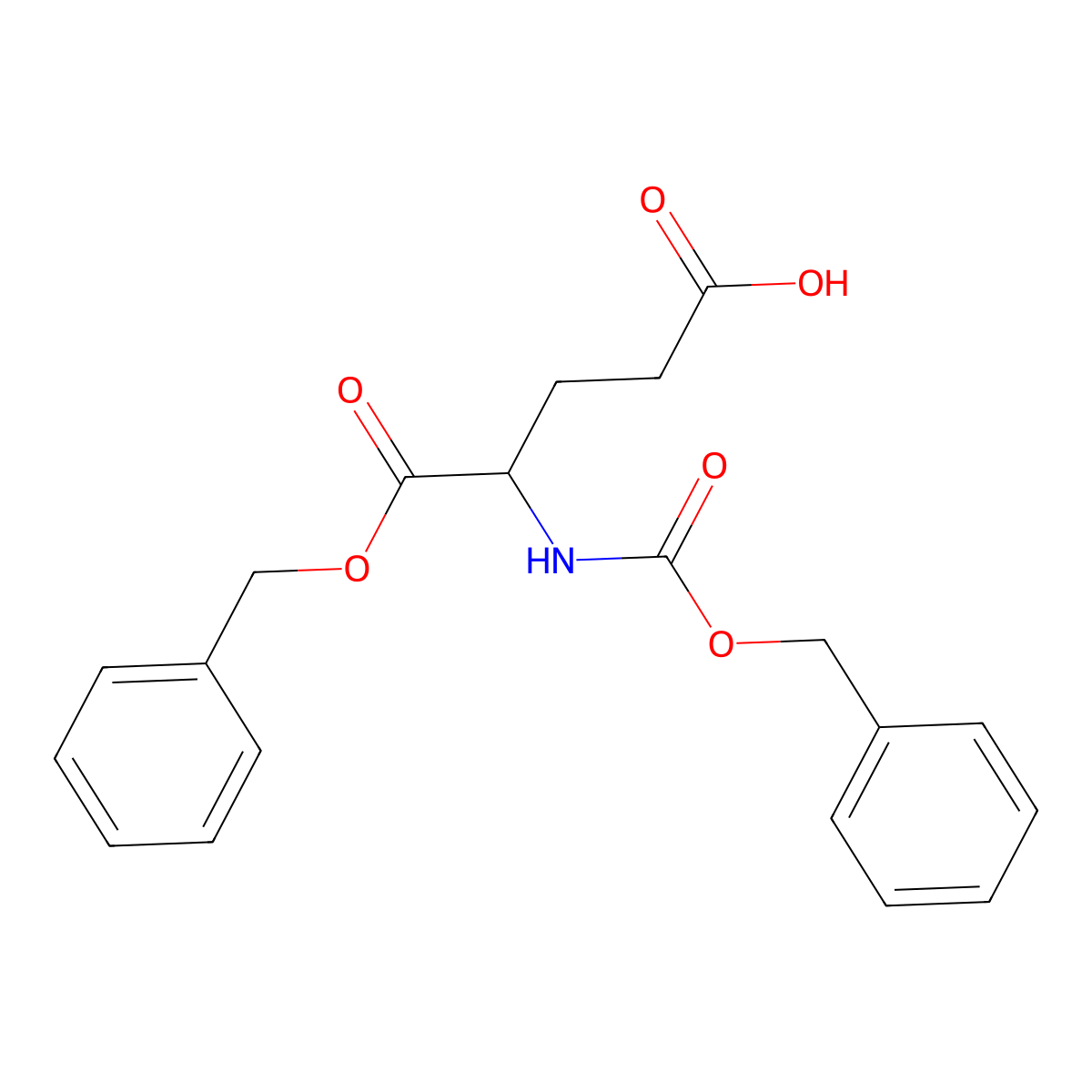 Z-D-Glu-OBzl molecular structure, CAS 65706-99-2