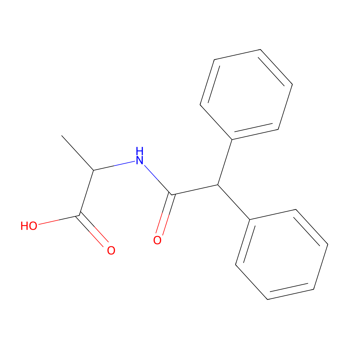 2-Diphenylacetylamino-propionic acid molecular structure, CAS 65707-69-9
