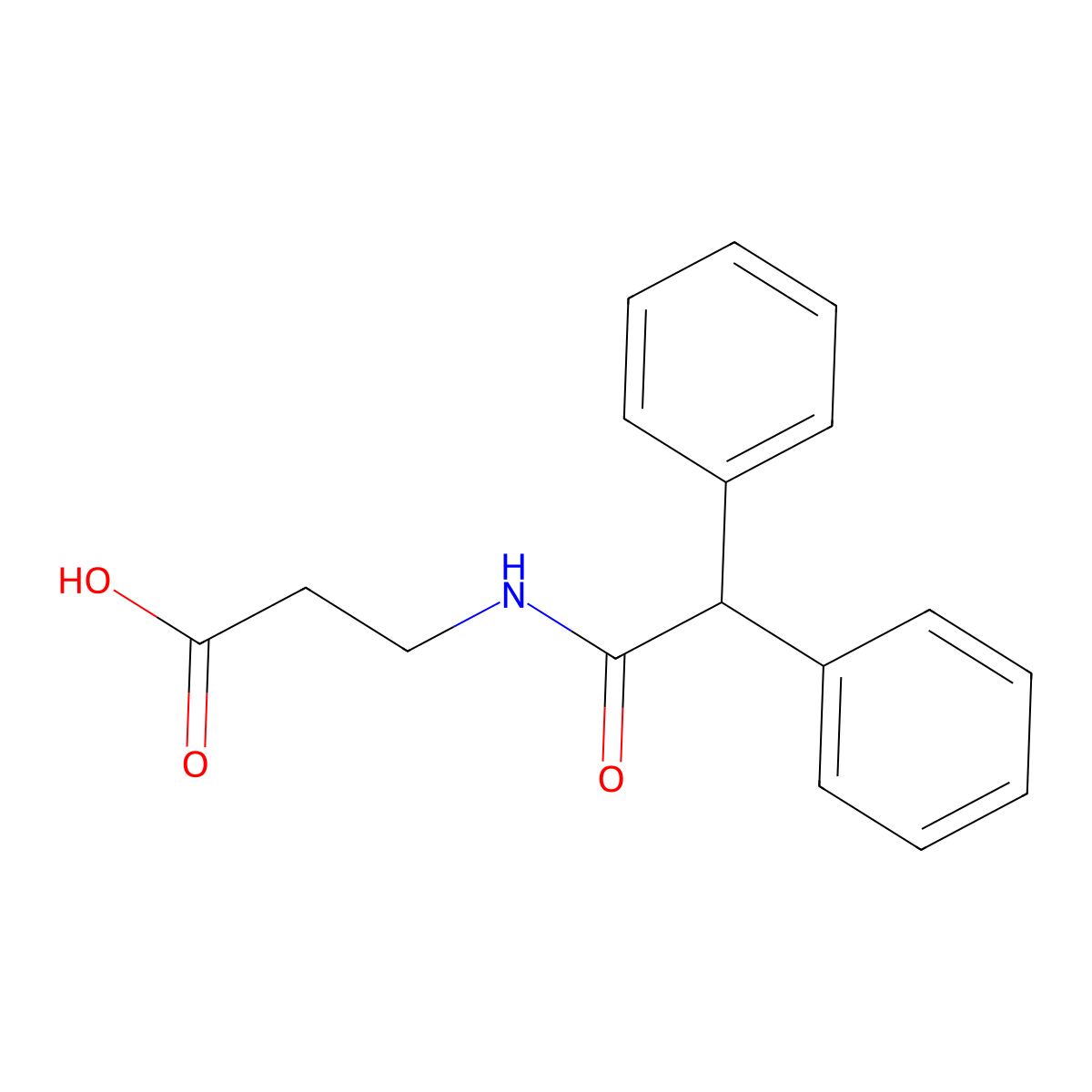 3-Diphenylacetylaminopropionic acid molecular structure, CAS 65707-89-3
