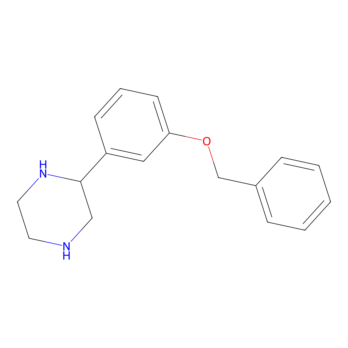 2-(3-Benzyloxyphenyl)piperazine molecular structure, CAS 65709-22-0