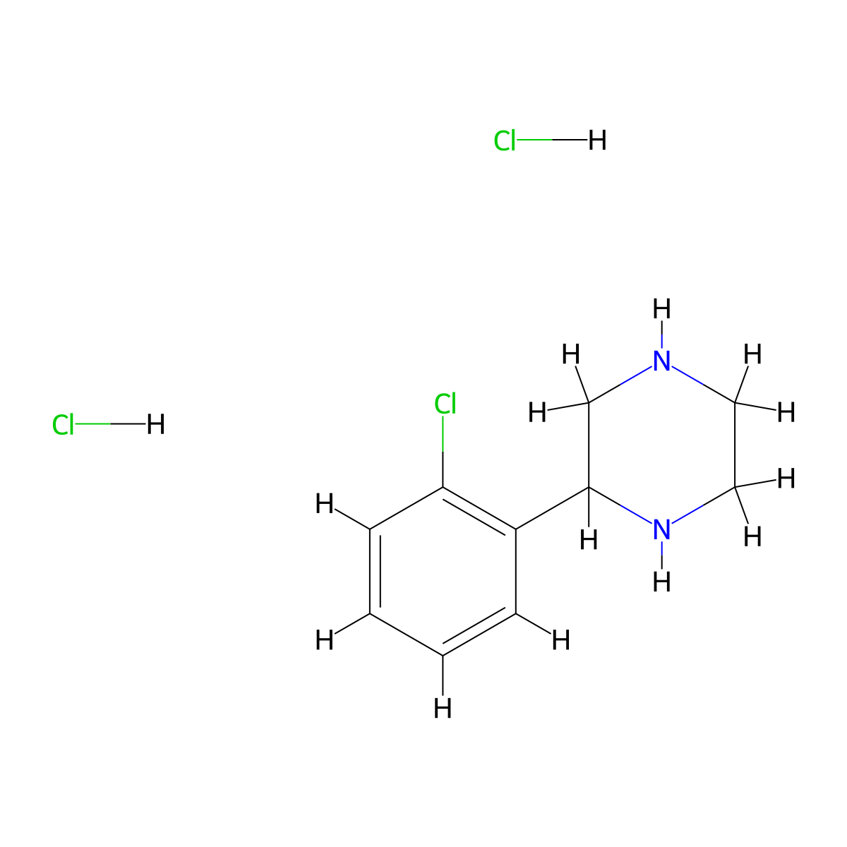 2-(2-Chlorophenyl)piperazine dihydrochloride molecular structure, CAS 65709-26-4