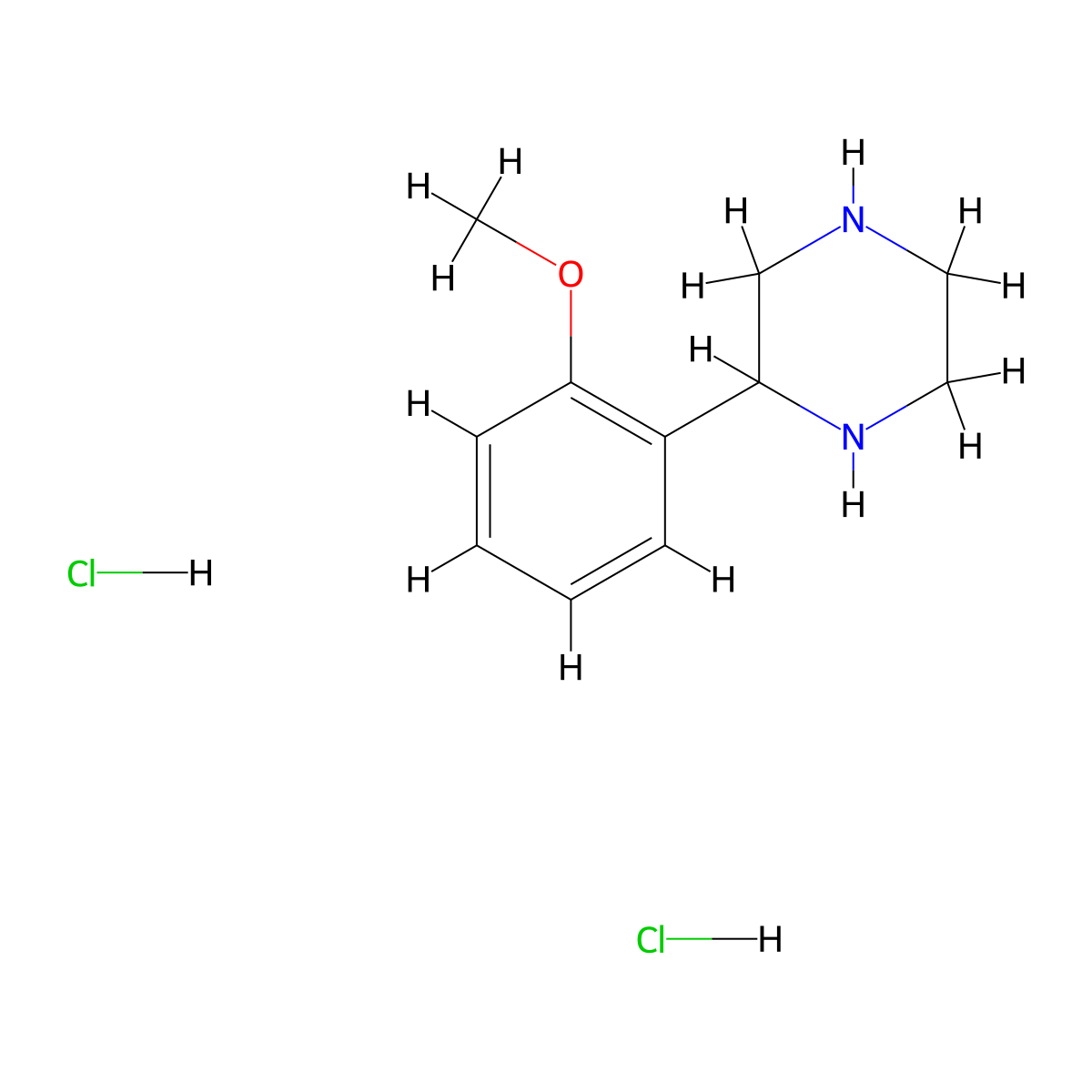 2-(2-Methoxyphenyl)piperazine dihydrochloride molecular structure, CAS 65709-28-6