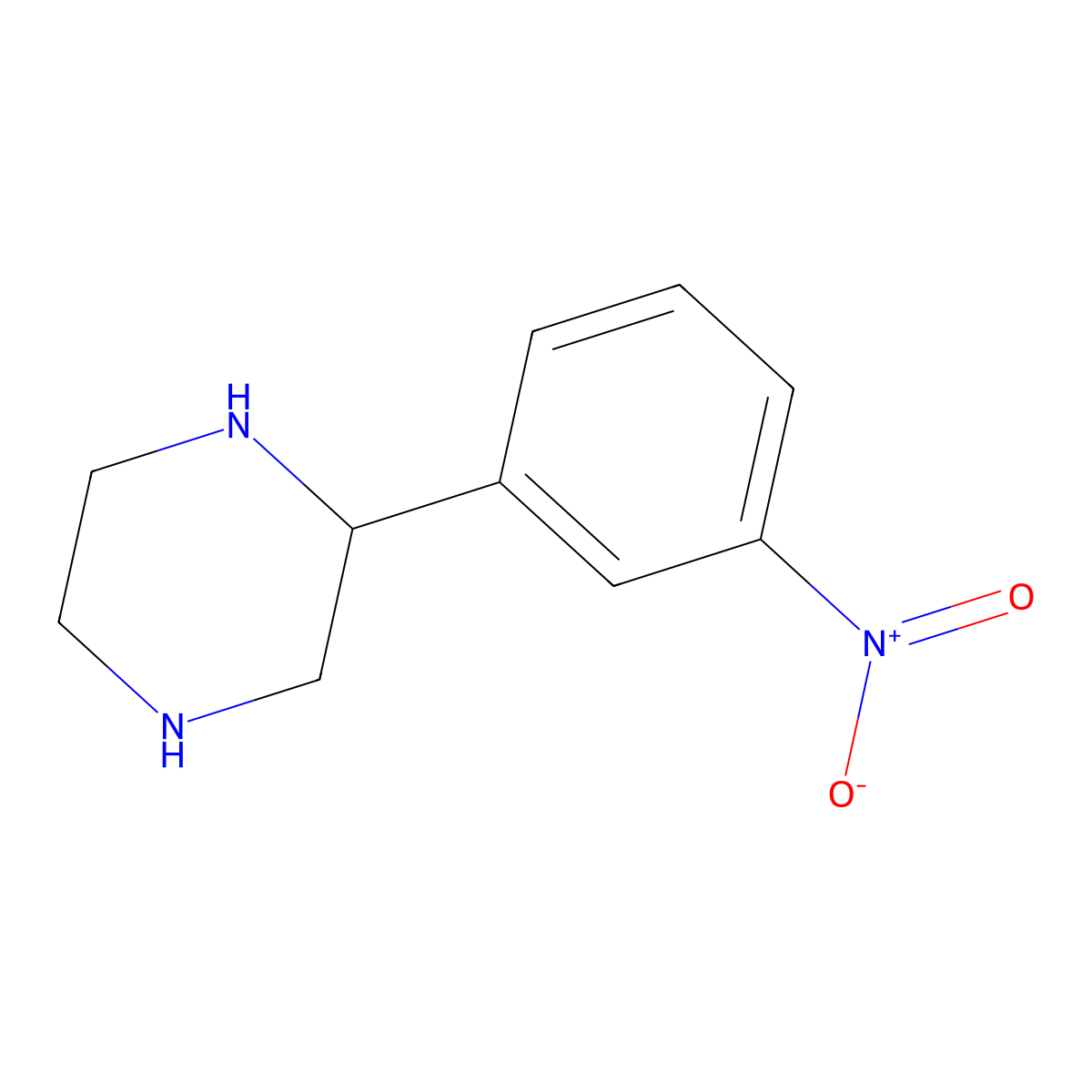 2-(3-Nitrophenyl)piperazine molecular structure, CAS 65709-29-7