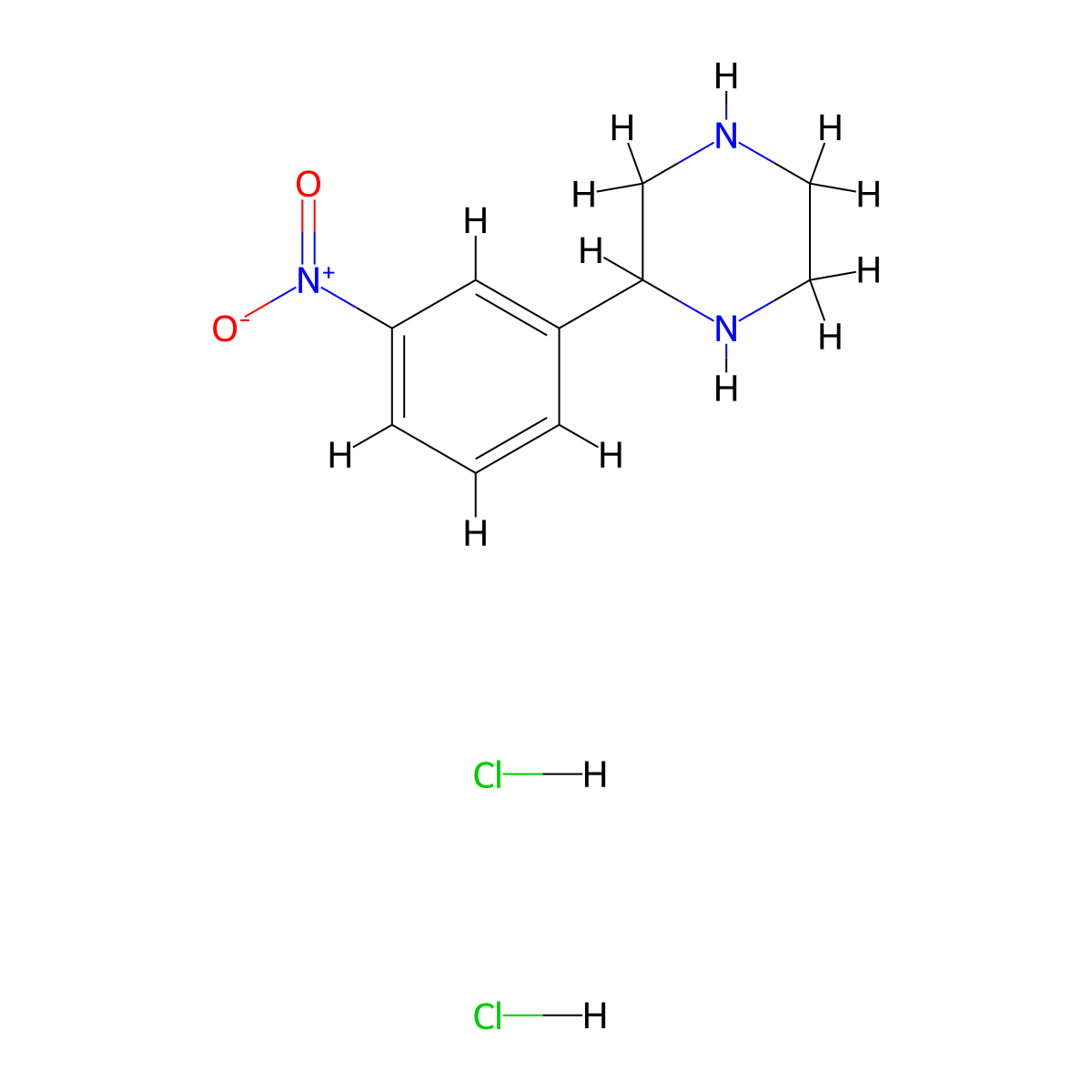 2-(3-Nitrophenyl)piperazine dihydrochloride molecular structure, CAS 65709-30-0