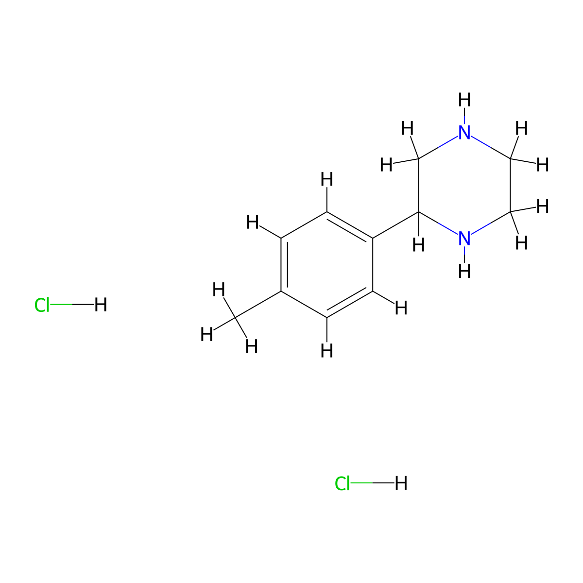 2-(p-Tolyl)piperazine dihydrochloride molecular structure, CAS 65709-32-2