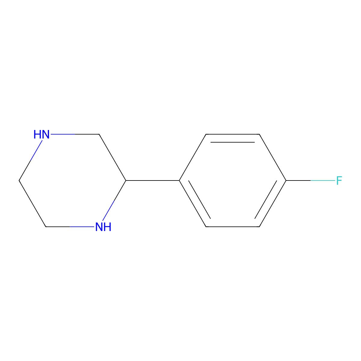 2-(4-Fluorophenyl)piperazine molecular structure, CAS 65709-33-3