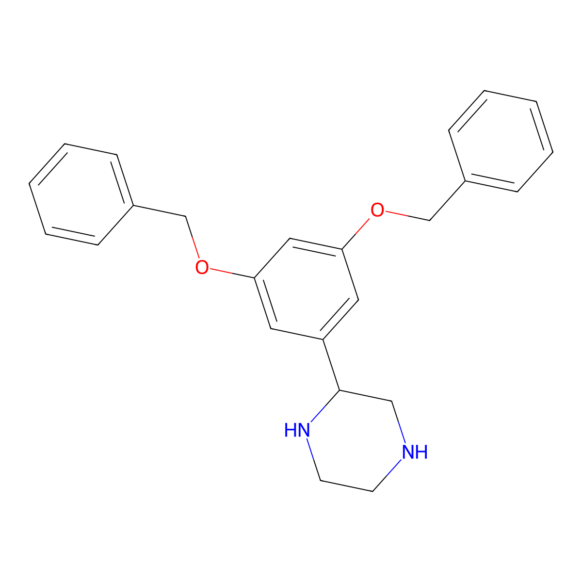 2-(3,5-Dibenzyloxyphenyl)piperazine molecular structure, CAS 65709-43-5