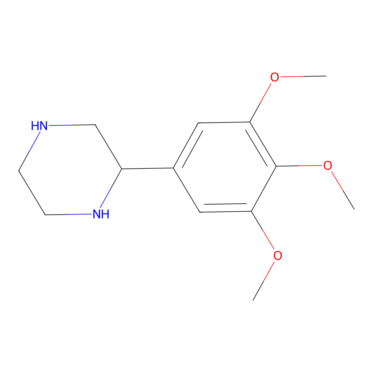 2-(3,4,5-Trimethoxyphenyl)piperazine molecular structure, CAS 65709-47-9