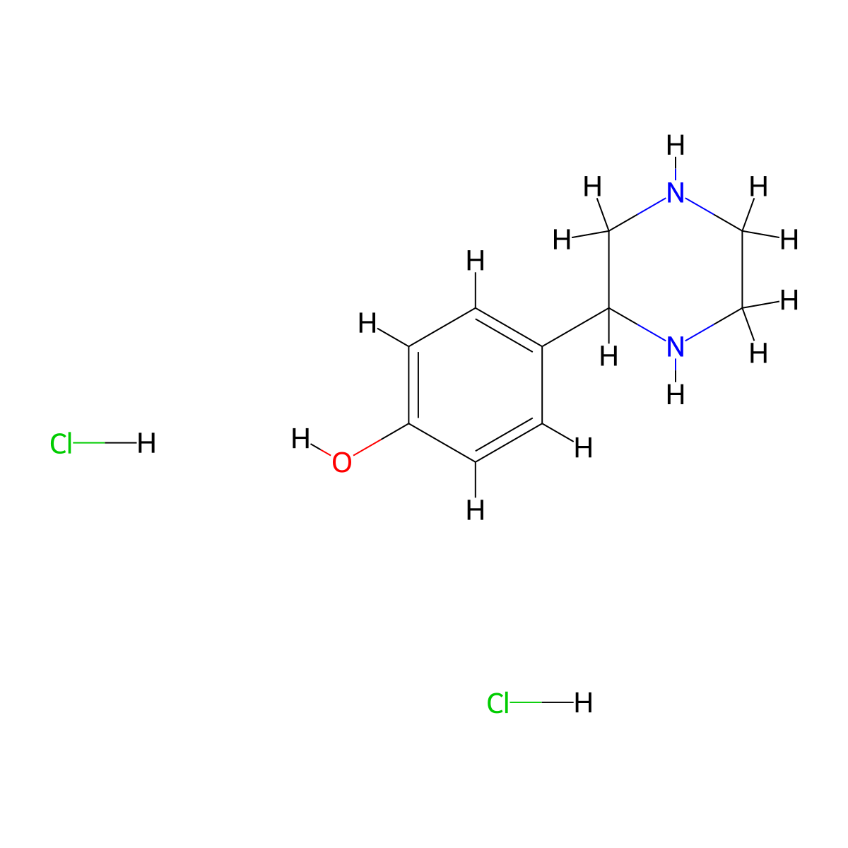 4-(Piperazin-2-yl)phenol dihydrochloride molecular structure, CAS 65709-60-6