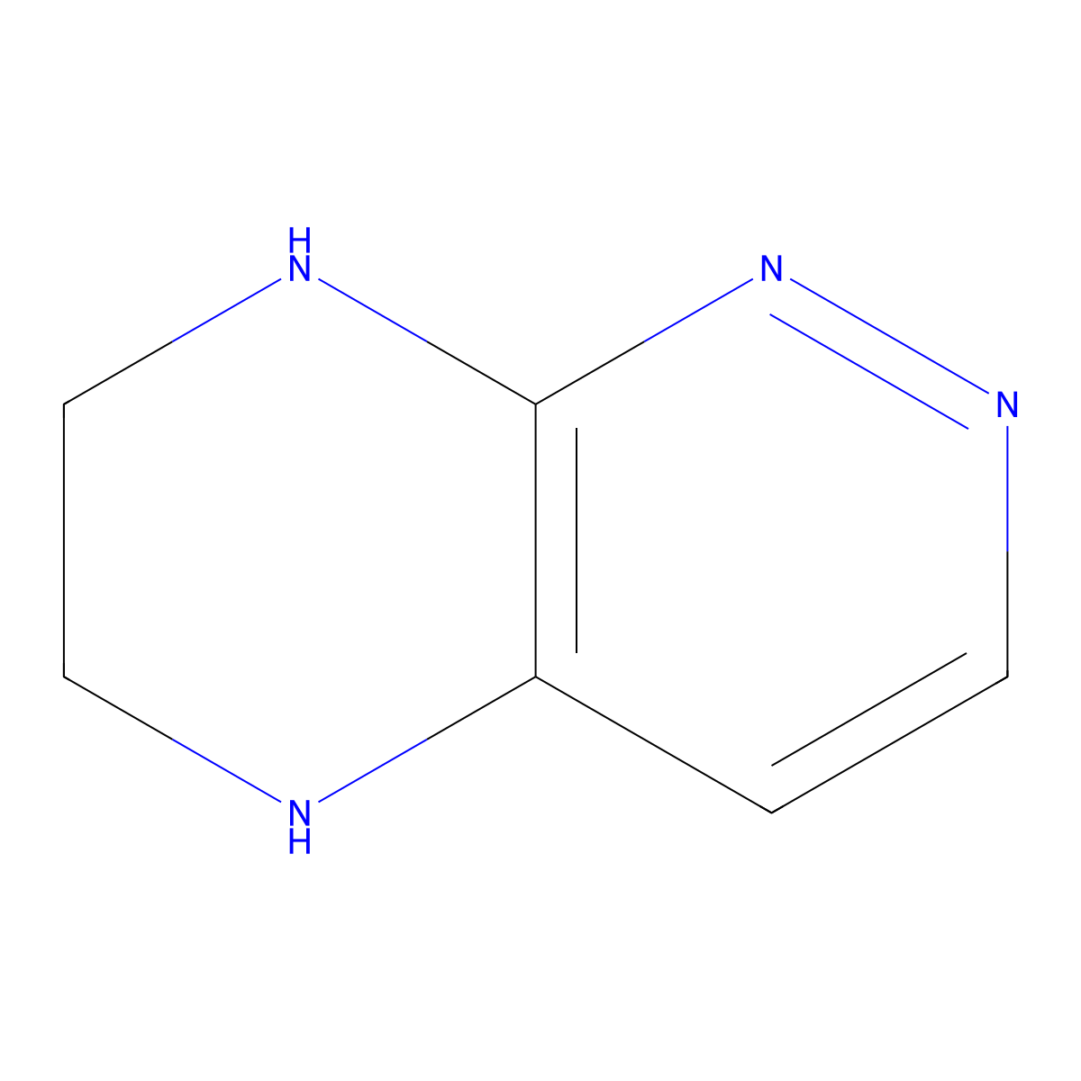 5H,6H,7H,8H-pyridazino[3,4-b]pyrazine molecular structure, CAS 6571-61-5