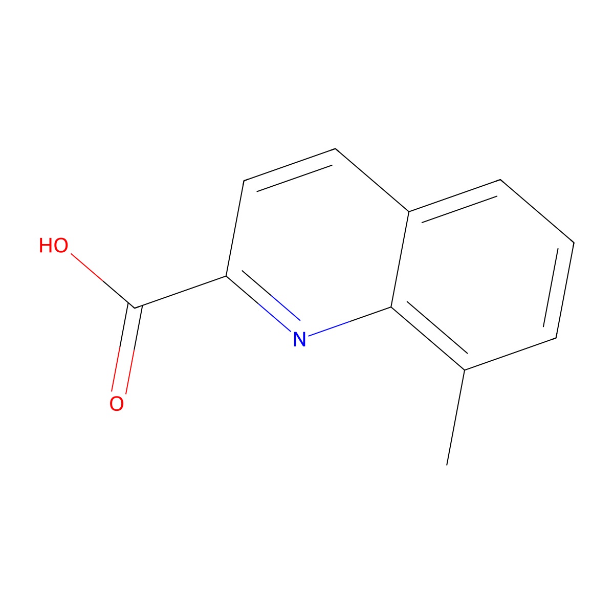 8-Methylquinoline-2-carboxylic acid molecular structure, CAS 65714-27-4