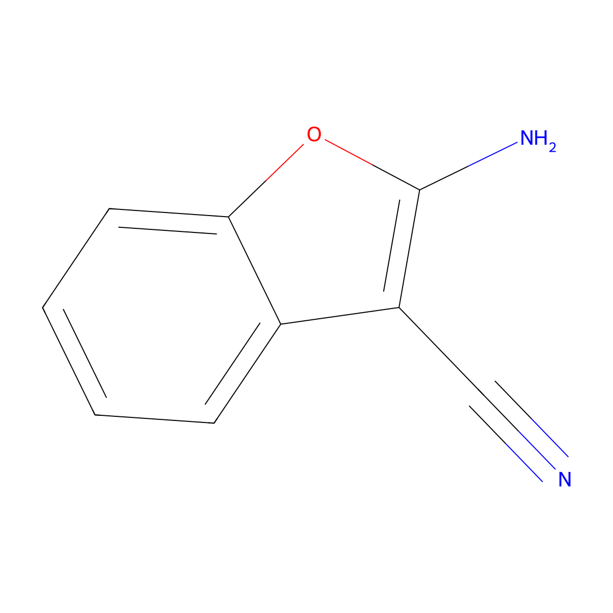 2-Aminobenzofuran-3-carbonitrile molecular structure, CAS 65715-23-3