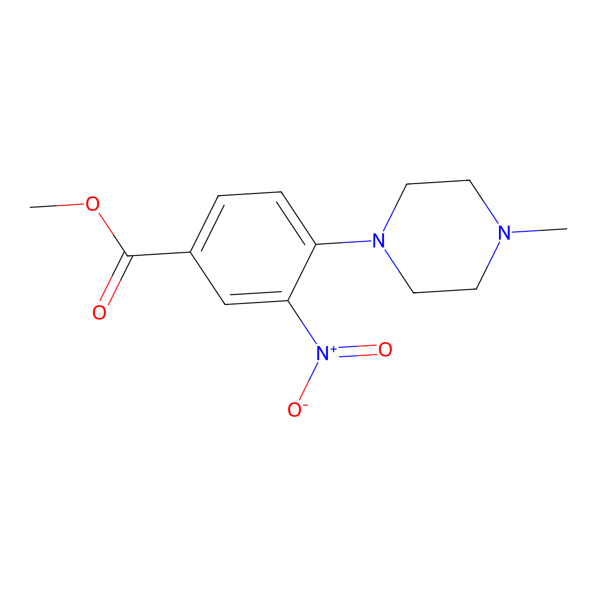 Methyl 4-(4-methylpiperazin-1-yl)-3-nitrobenzoate molecular structure, CAS 65715-48-2