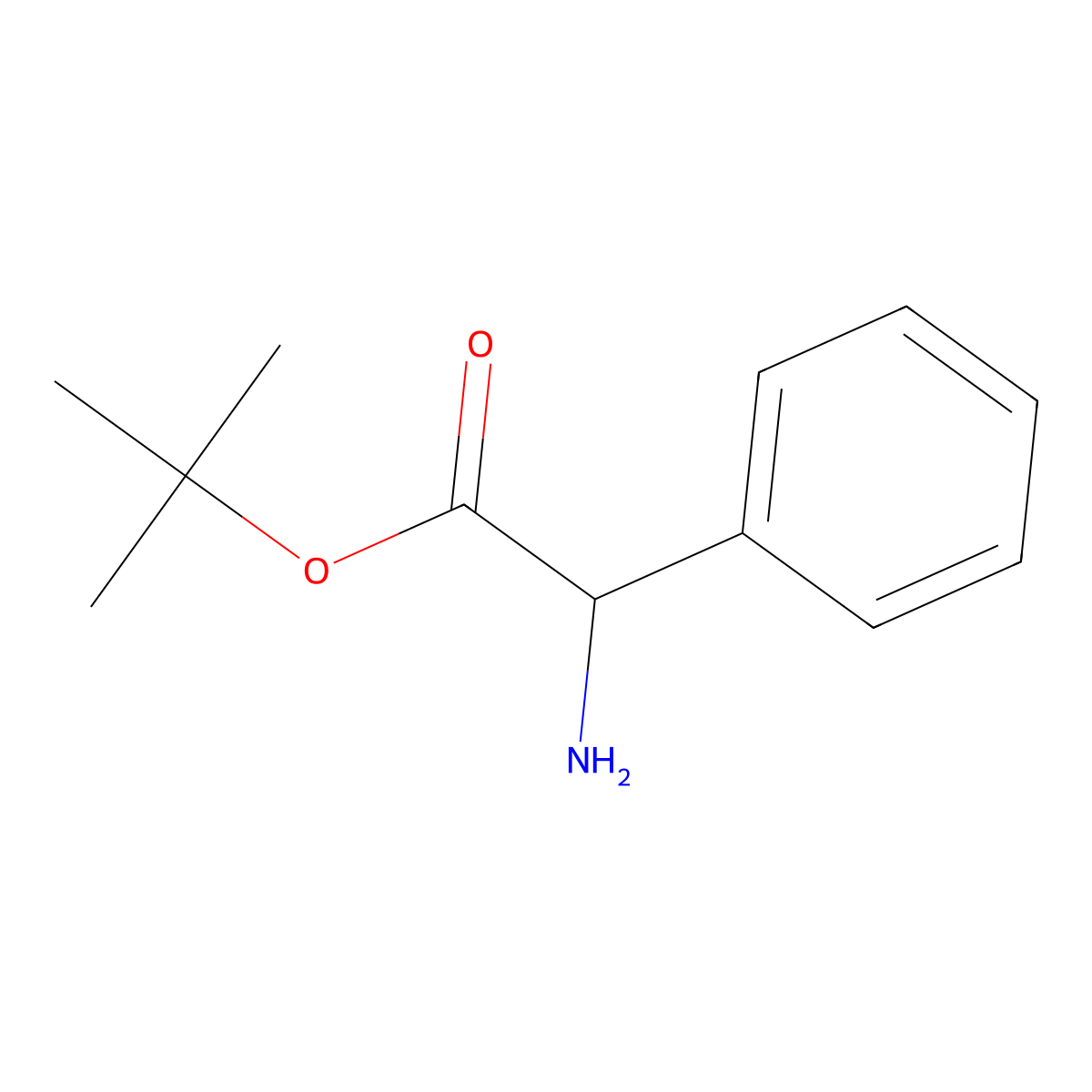 tert-butyl (2R)-2-amino-2-phenylacetate molecular structure, CAS 65715-93-7